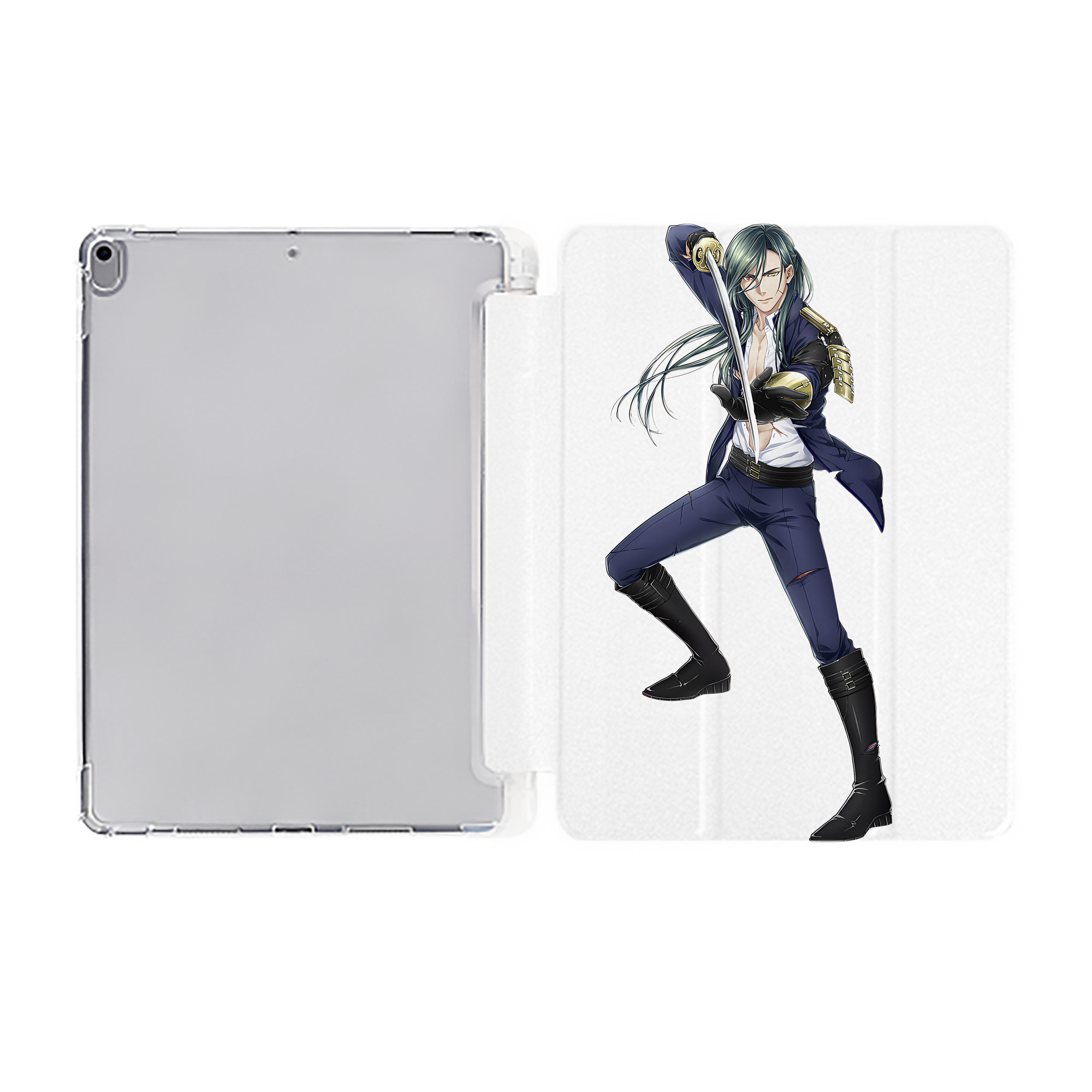 （画像用） 刀剣乱舞 Touken Ranbu IPad ケース ペン収納付き 三つ折りスタンド PUレザー×シリコン 対応機種9.5/10.5/10.9インチ